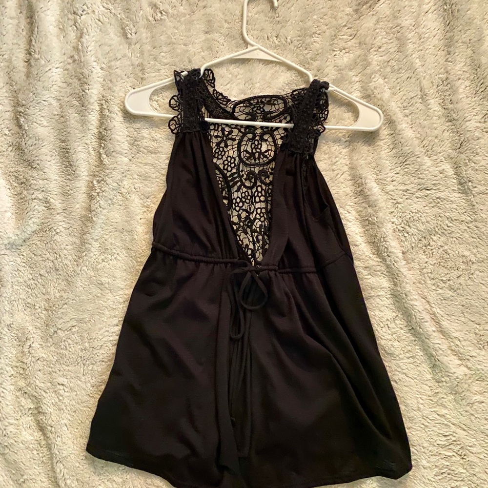 Black sleeveless cardigan